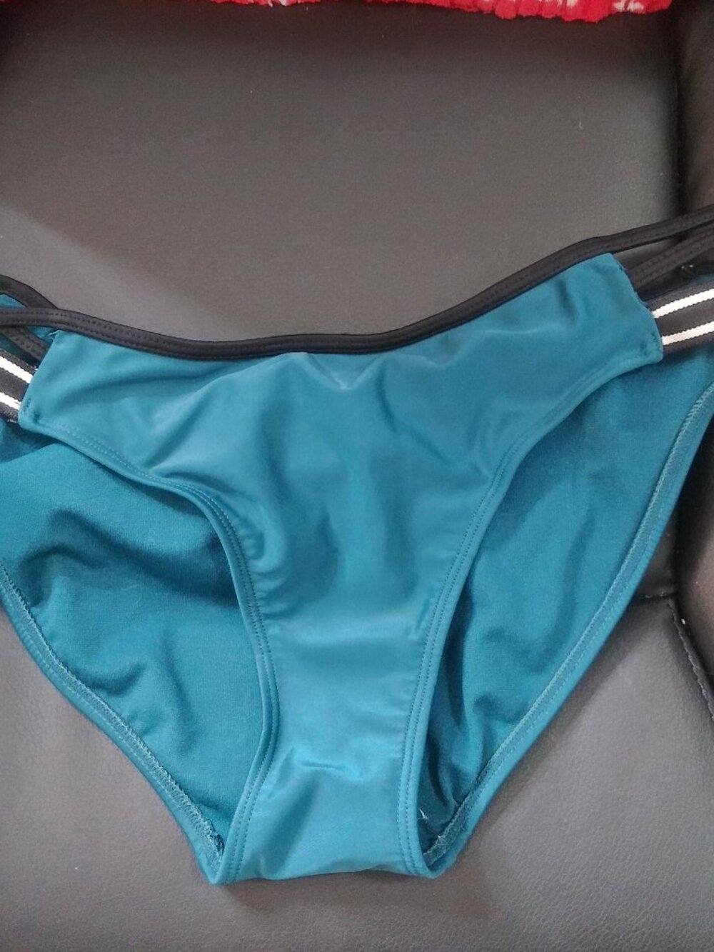 Xhilaration Teal Bikini Bottoms Women’s Medium Strappy Sides Swim Blue Green